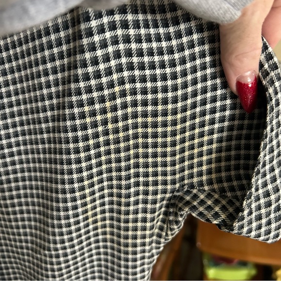 Vintage 1940s Dress Black Check S M Gabardine Pinup Rockabilly 40s 50s TLC - Picture 6 of 9